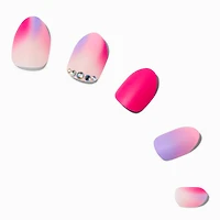 Pink Ombré Gem Stiletto Press On Vegan Faux Nail Set - 24 Pack