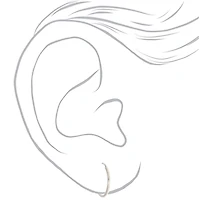 C LUXE by Claire's Silver-tone Titanium 10mm Sleek Hoop Earrings
