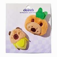 Capybara Carrot & Banana Plush Magnet Set - 2 Pack
