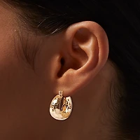 Gold-tone Chunky Textured Hoop Earrings