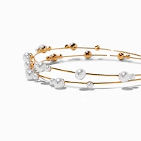 Gold Double Row Pearl Headband