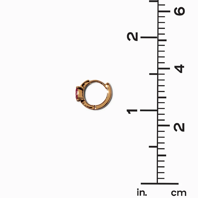 Gold-tone Red Cubic Zirconia Earring Stackables Set - 3 Pack