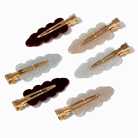 Glitter Neutrals No Crease Hair Styling Clips - 6 Pack