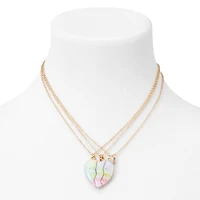 Best Friends Pastel Ombré Heart Pendant Necklaces - 3 Pack