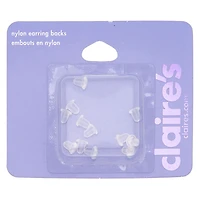 Clear Nylon Earring Back Replacements - 12 Pack