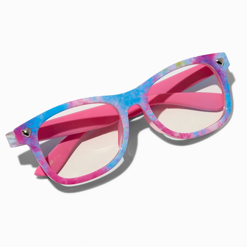 Claire's Club Tie Dyed Rectangular Clear Lens Frames