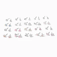 Silver-tone Ballet Stud Earrings - 20 Pack