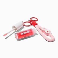 Red Daisy Lip Gloss Keychain