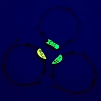 Best Friends Glow in the Dark Pastel Split Heart Bracelet Set - 3 Pack