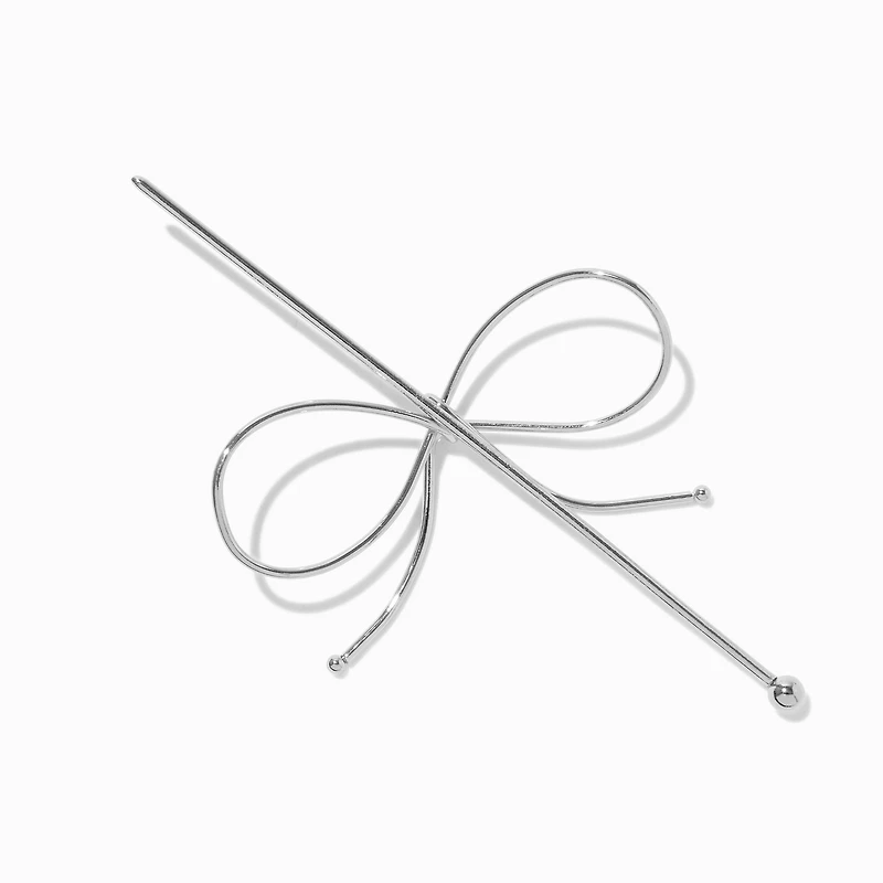 Silver-tone Bow Hair Pin