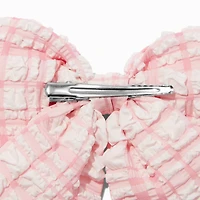 Puffy Gingham Hair Bow Clip