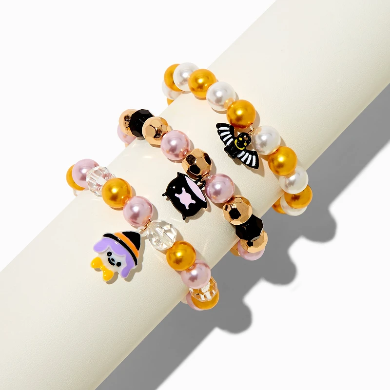 Halloween Witch Beaded Stretch Bracelets - 3 Pack