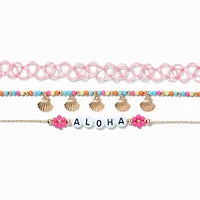 Aloha Beaded Choker Necklaces - 3 Pack