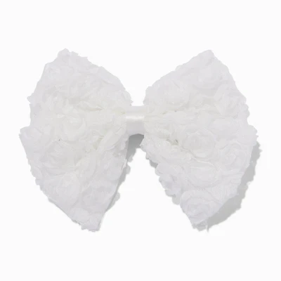 Claire's Club White Rose Hair Bow Clip