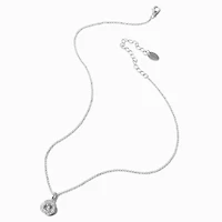 Silver Cubic Zirconia Halo Knot Pendant Necklace & Stud Earrings Set - 2 Pack