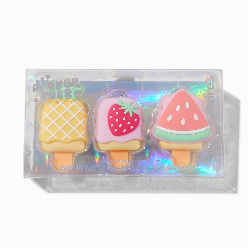 Pucker Pops® Fruits Lip Gloss Set - 3 Pack