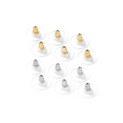 Mixed Metal Supportive Earring Backs - 12 Pack