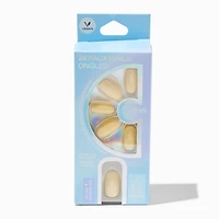 Glossy Butter Yellow Squoval Vegan Faux Nail Set - 24 Pack