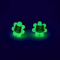 Glow in the Dark Flower Cat Stud Earrings