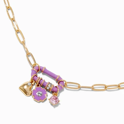 Purple Carabiner Charm Pendant Necklace