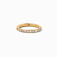 16G Gold-tone Titanium Crystal Nose Ring