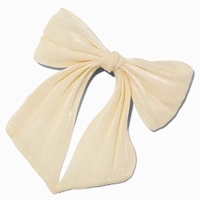 Ivory Organza Hair Bow Clip