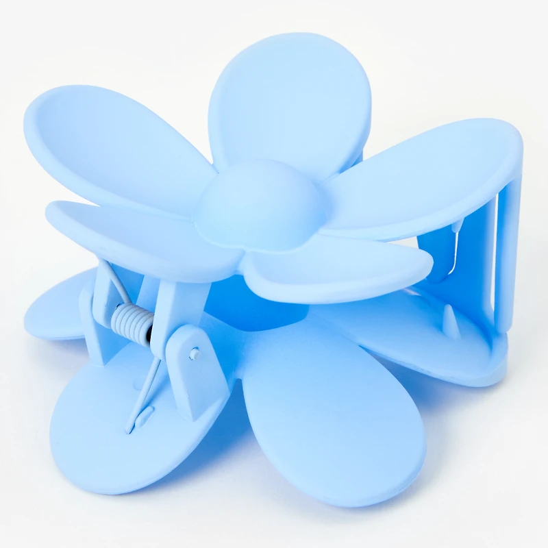 Blue Matte Flower Hair Claw