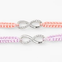 Pastel Infinity Adjustable Friendship Bracelets - 2 Pack