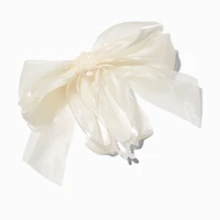 White Bow Banana Hair Claw Clip