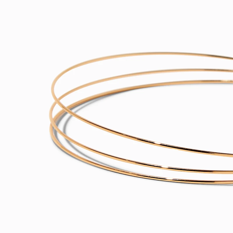 Triple Row Thin Gold Headband