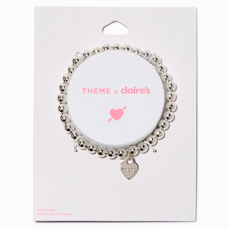 T H E M E x Claire's Silver-tone Shot Bead Stretch Bracelet