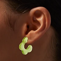 Green Acrylic Flower Earring Stackables Set - 3 Pack