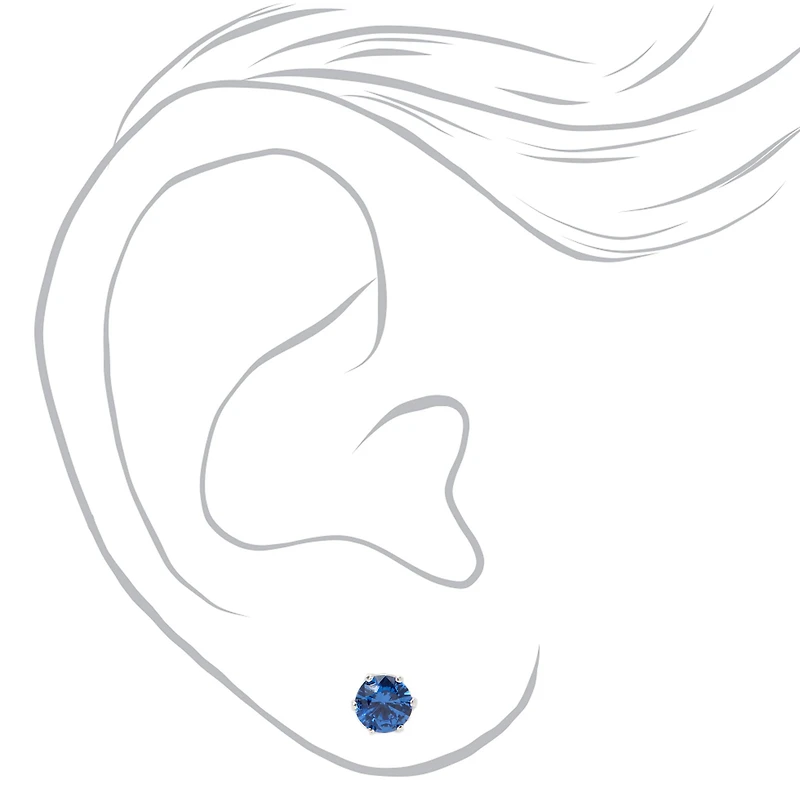 Cubic Zirconia 5mm Round Stud Earrings