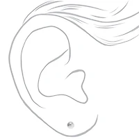 Graduated White Pearl Stud Earrings - 3 Pack