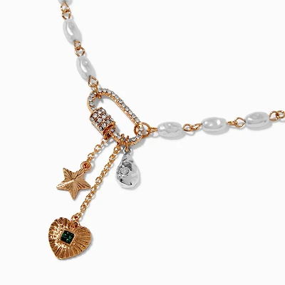 Gold-tone Celestial Toggle Pendant Necklace