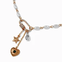 Gold-tone Celestial Toggle Pendant Necklace