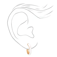 Gold & White Enamel Earrings Set - 6 Pack