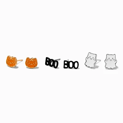 Kitty Halloween Icons Stud Earrings - 3 Pack