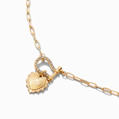 Gold-tone Heart Pendant Necklace