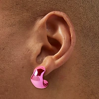 Pink Chunky Bean 1" Drop Earrings