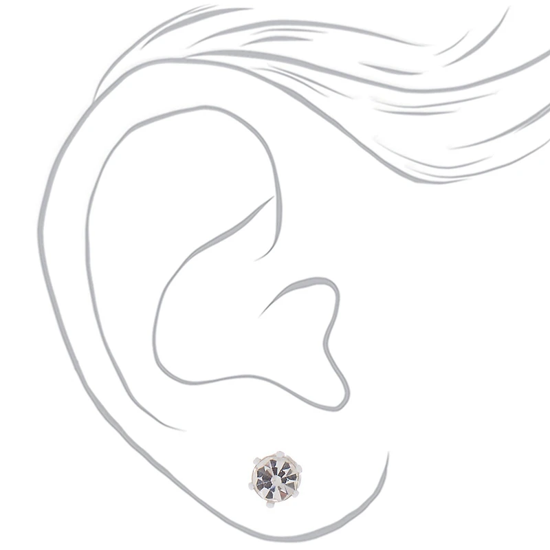 Anodized Crystal Stud Earrings - 9 Pack