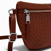 Brown Woven Belt Bag