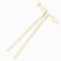 Ivory Extra Long Hair Bow Clip 