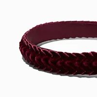 Maroon Velvet Braided Headband