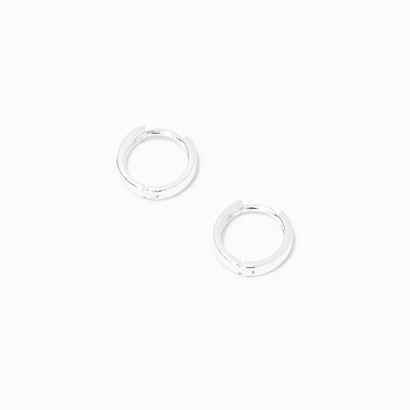 C LUXE by Claire's Sterling Silver 8mm Clicker Hoop Earrings