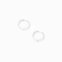 C LUXE by Claire's Sterling Silver 8mm Clicker Hoop Earrings