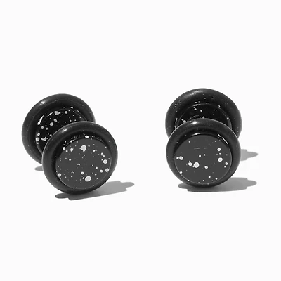Splatter Button Faux Ear Plug Earrings