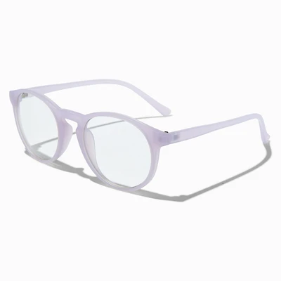 Claire's Club Matte Blue Clear Lens Oval Frames