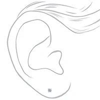 C LUXE by Claire's Sterling Silver Cubic Zirconia 3mm Round Stud Earrings