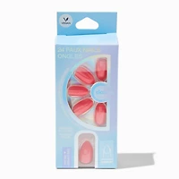 Coral Pink Glossy Short Almond Vegan Faux Nail Set - 24 Pack